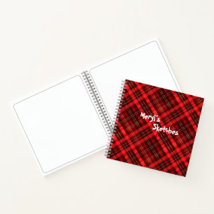 Rode cheques kerstpatroon notitieboek