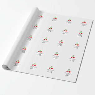 rode Cherry groene boog naam datum toevoegen baby Cadeaupapier
