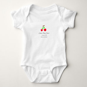 rode Cherry groene boog naam datum toevoegen baby Romper