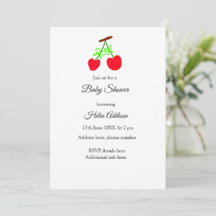 rode Cherry groene boog toevoegen QR baby shower Kaart