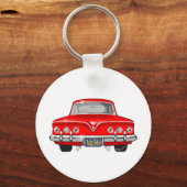 Rode Chevrolet 1961 Sleutelhanger (Voorkant)