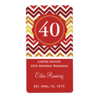 Rode Chevron Wijnlabel (375 ml) Etiket