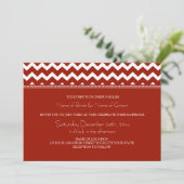 Rode Chevron Winter Weddenschap Kaarten (Staand voorkant)