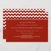 Rode Chevron Winter Weddenschap Kaarten (Voorkant / Achterkant)