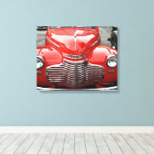 Rode Chevy Coupe Canvas Afdruk (Insitu (Houten vloer))