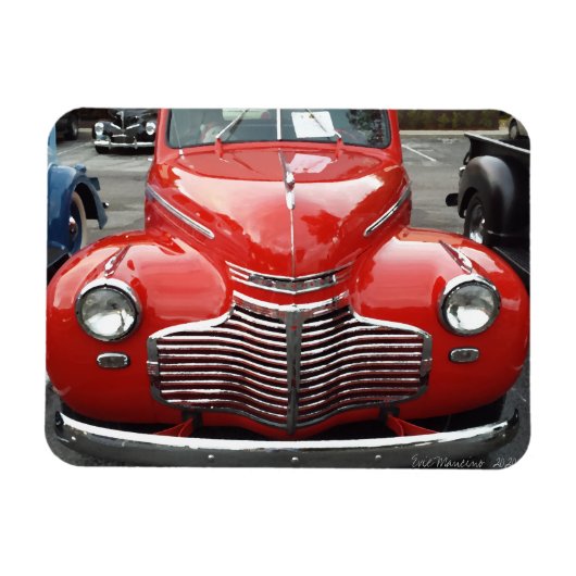 Rode Chevy Coupé Magneet (Horizontaal)
