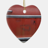 Rode Chevy Silver Trim Keramisch Ornament (Rechts)