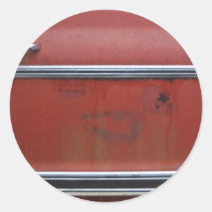 Rode Chevy Silver Trim Ronde Sticker