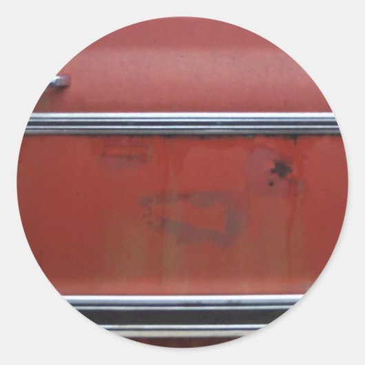 Rode Chevy Silver Trim Ronde Sticker (Voorkant)