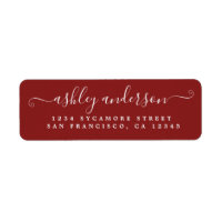 Rode Chic Script Naam Retouradres