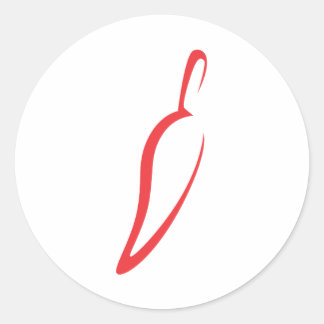 Rode Chili Groente Icoon Ronde Sticker