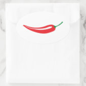 Rode chili peper ovale sticker (Tas)