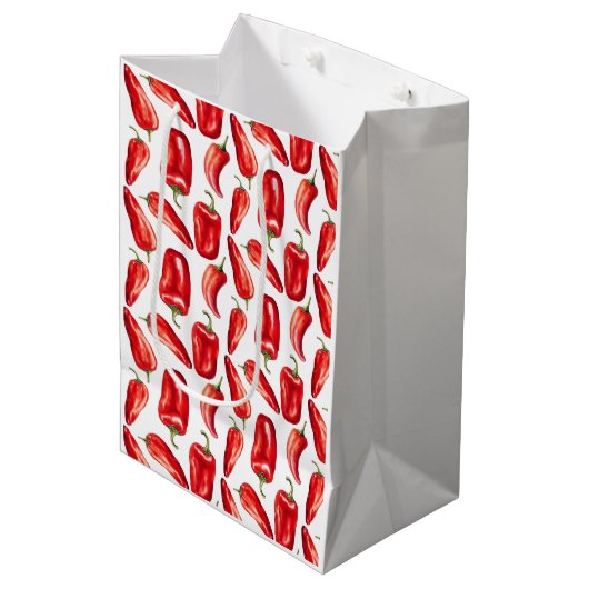 Rode Chili Pepers Medium Cadeauzakje (Voorkant Gekanteld)