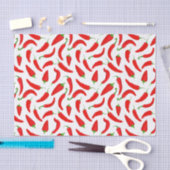 Rode Chili Pepper Patroon op Wit Tissuepapier (Craft)