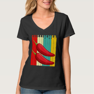 Rode Chili Vintage T-shirts Pittige Rode Pepers He