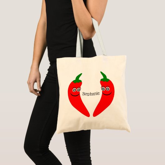 Rode Chilipeper Design Tote Bag (Voorkant (product))