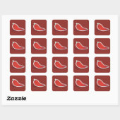 Rode Chilipeper Vierkante Sticker (Vel)