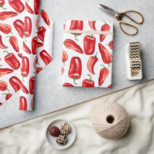 Rode Chilipepers Cadeaupapier (Crafts)