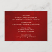 Rode Chinese bruiloft details Informatiekaartje (Achterkant)