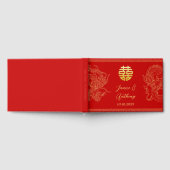 Rode Chinese bruiloft draak feniks receptie Gastenboek (Volledig)
