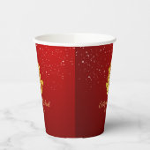 Rode Chinese bruiloft-sneeuwtheekceremonie Papieren Bekers (Links)