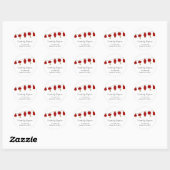 Rode Chinese lantaarns Adresetiketten Ronde Sticker (Vel)