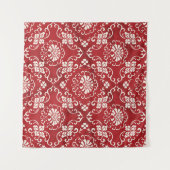 Rode Chinese spiraal bloem achtergrond. Wandkleed (Voorkant (horizontaal))