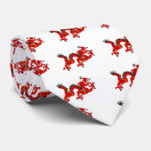 Rode Chinese stijldraak Stropdas (Opgerold)