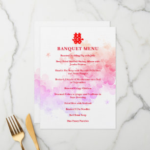 Rode Chinese trouwkersen blossom banquet Menu