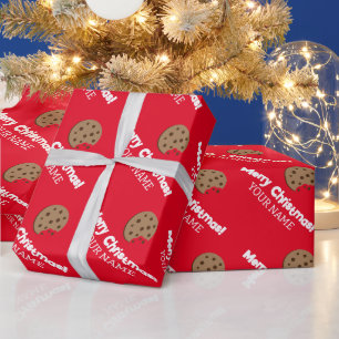 Rode chocolade chip cookie kerst inpakpapier