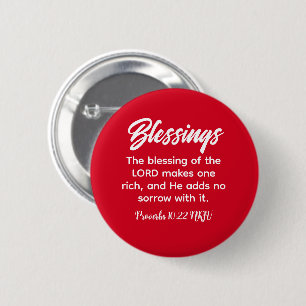Rode Christelijke Geloofszegeningen Bijbelvers Ronde Button 5,7 Cm