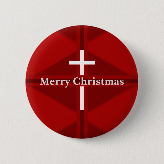 Rode Christelijke Kerstmis Ronde Button 5,7 Cm (Voorkant)