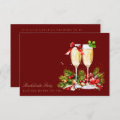 Rode Christmas Decor Bachelorette Party Kaart (Voorkant / Achterkant)