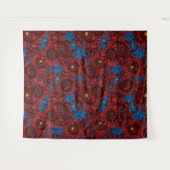 Rode chrysanthemum-bloemen en oranje kevers wandkleed (Voorkant (horizontaal))