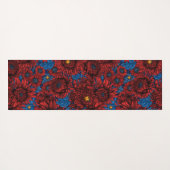 Rode chrysanthemum-bloemen en oranje kevers yogamat (Achterkant (horizontaal))