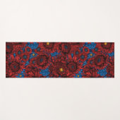 Rode chrysanthemum-bloemen en oranje kevers yogamat (Voorkant (horizontaal))