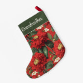 Rode Chrysathemum Bloem Naam Kleine Kerstsok (Achterkant (Hangend))