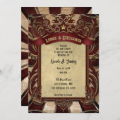  Rode Circus Carnival Elegant Wedding Kaart (Voorkant / Achterkant)