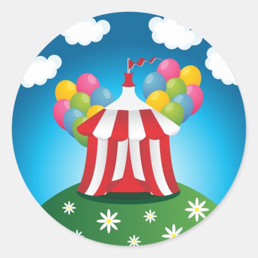 Rode Circus Tent Stickers (Voorkant)