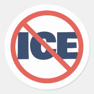 Rode Cirkel Anti-Trump ICE Politieke Mening Ronde Sticker