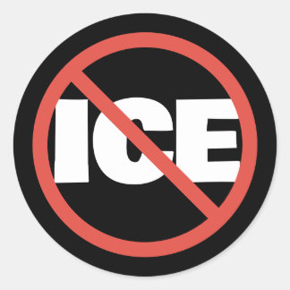 Rode Cirkel Anti-Trump ICE Politieke Mening Ronde Sticker