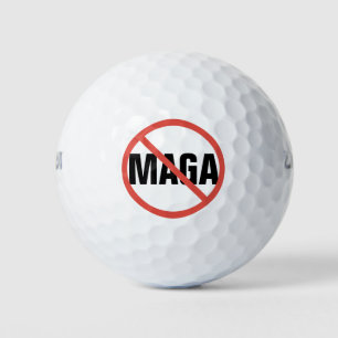 Rode Cirkel Geen Teken Anti-MAGA Politieke Mening Golfballen
