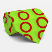 rode cirkel met groene achtergrond stropdas (Opgerold)