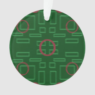 Rode cirkel op groen geometrisch acryl Ornament