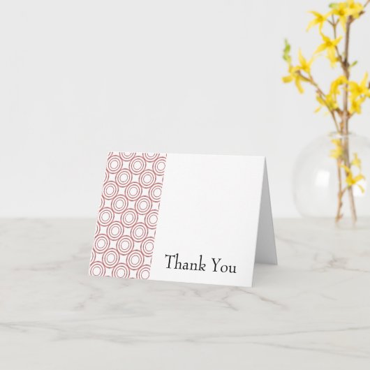 Rode cirkelpatroon Hartelijk dank Kaart (Gele Bloem)
