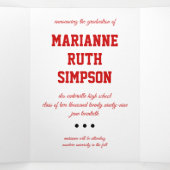 Rode cirkels 5-foto Afstuderen Drieluik Uitnodiging (Binnenkant midden)