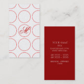 Rode cirkels en monogram visitekaartje (Voorkant / Achterkant)