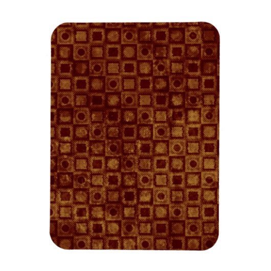 Rode cirkels en vierkantjes op goud magneet (Verticaal)