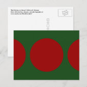 Rode cirkels op groen briefkaart (Voorkant / Achterkant)