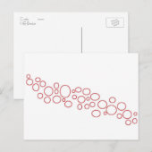 Rode cirkels op wit briefkaart (Voorkant / Achterkant)